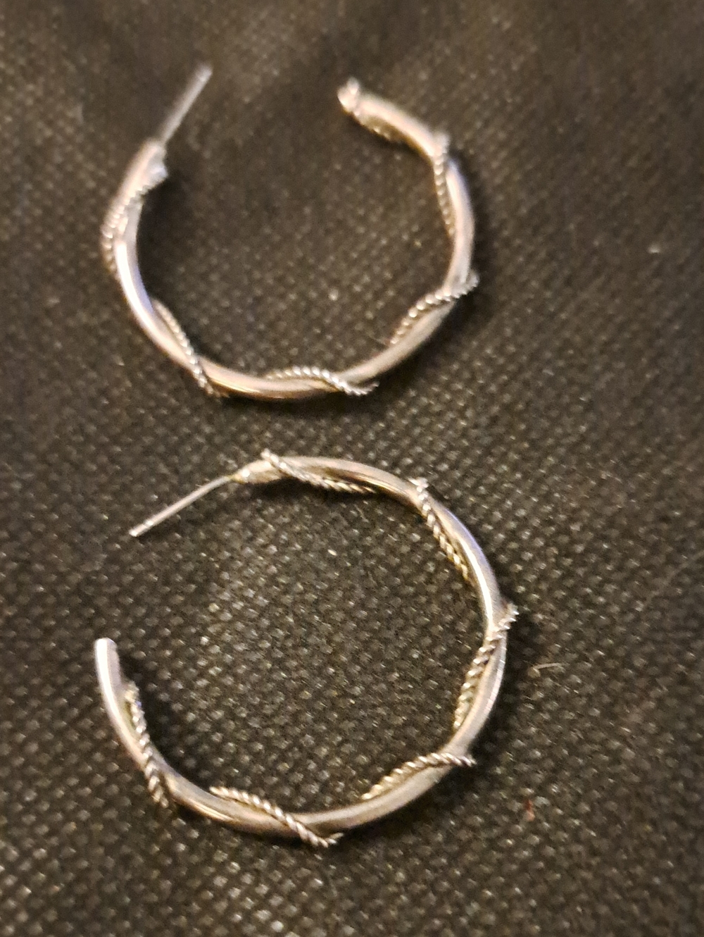 Silver Tone Twisted Hoop Earrings - Elegant Women's Jewelry